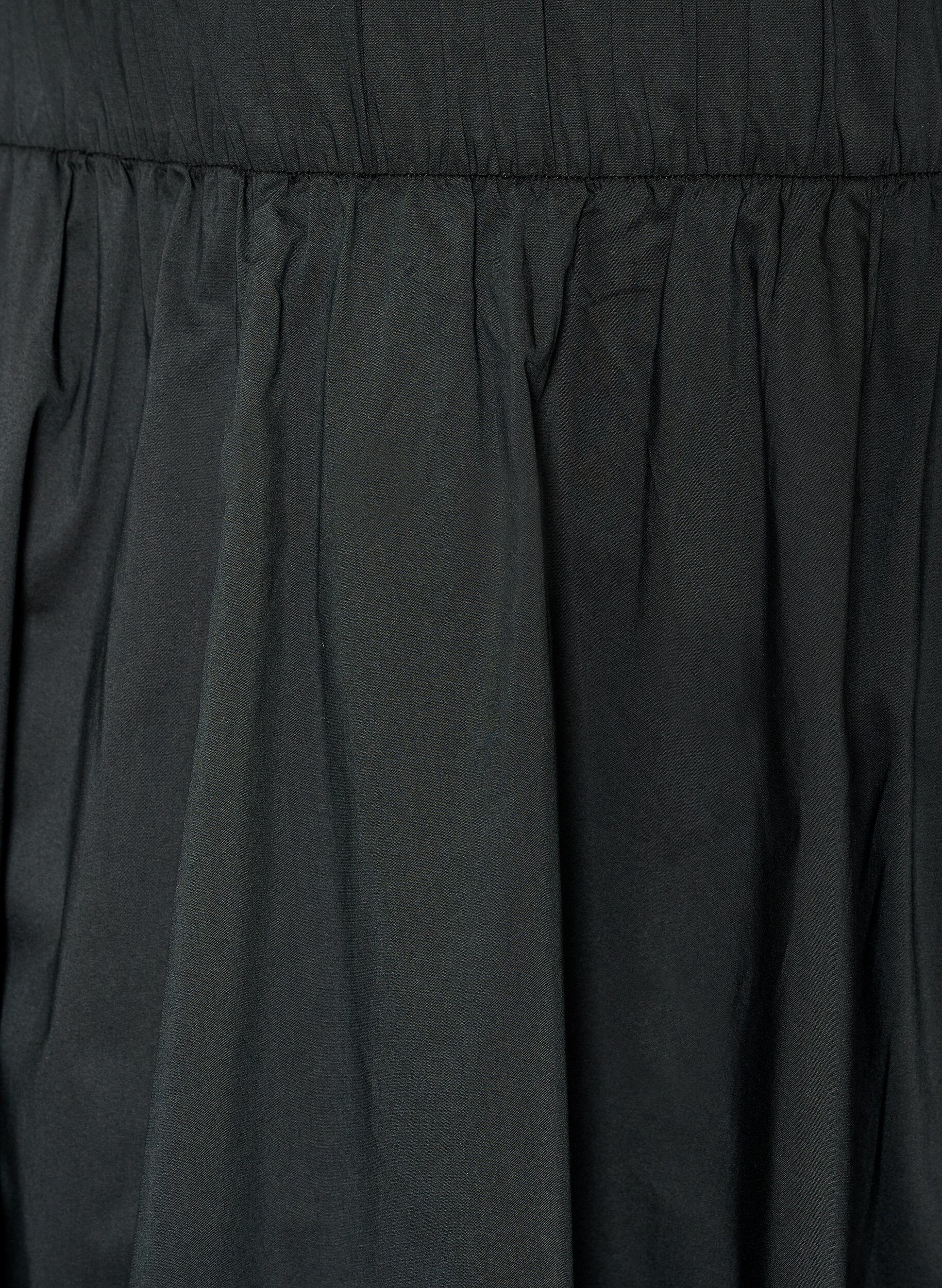 Zizzifashion Wide A-line midi skirt, Black, Packshot image number 2