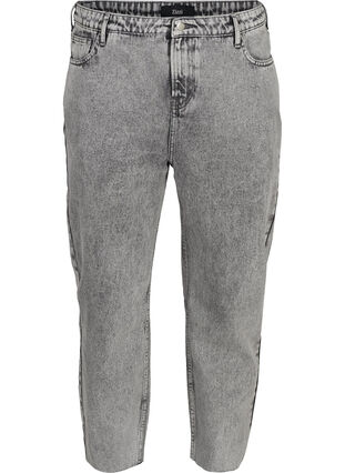 Cropped mom fit Mille jeans with a loose fit, Grey acid wash, Packshot image number 0
