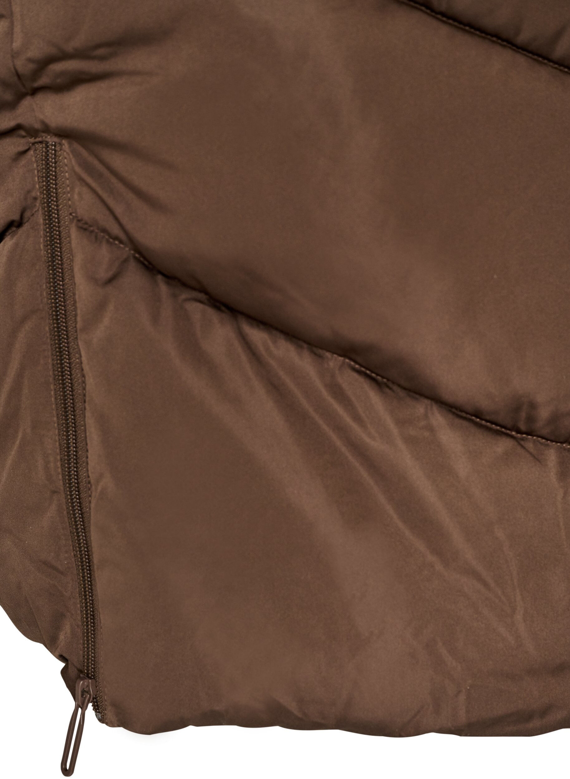 ZizzifashionLong puffer coat with hood and pockets, Brown, Packshot image number 4