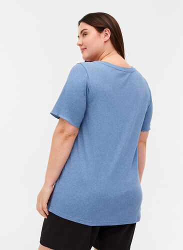 Short-sleeved t-shirt in ribbed fabric, Infinity , Model image number 1