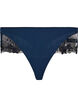 Hipster thong with floral embroidery and regular waist, Blue, Packshot image number 0