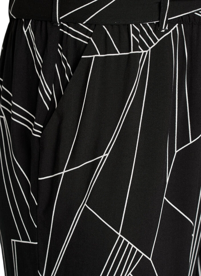 High-waisted viscose trousers, Black, Packshot image number 2