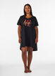 Organic cotton nightdress with V-neck, Black, Model image number 1