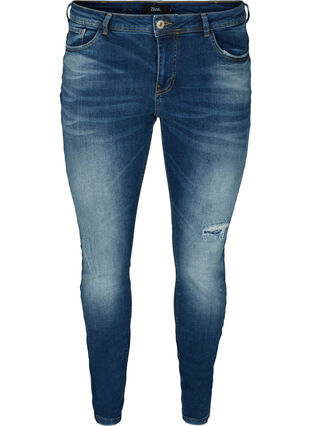 Extra slim Sanna jeans with a regular waist, Dark blue denim, Packshot image number 0