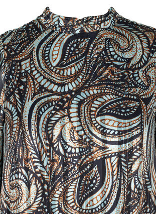 Paisley printed, long-sleeved blouse, Black Paisley, Packshot image number 2