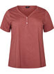 T-shirt with button detail, Brown, Packshot image number 0