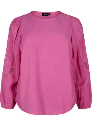 Blouse in TENCEL™ Modal with embroidery details, Phlox Pink, Packshot image number 0