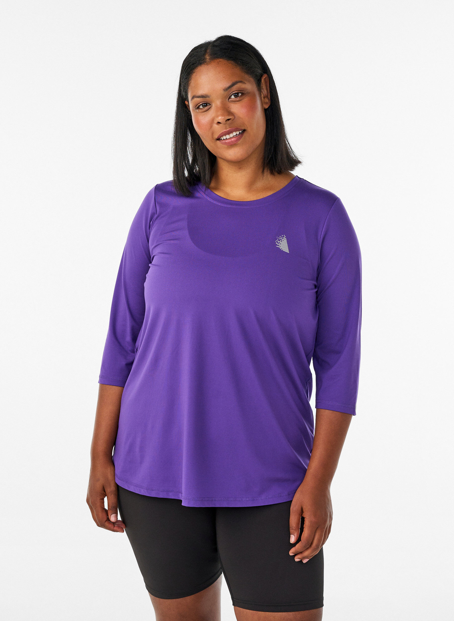 ZizzifashionSports top with 3/4 sleeves, Purple, Model image number 0