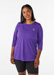 Sports top with 3/4 sleeves, Purple, Model image number 0