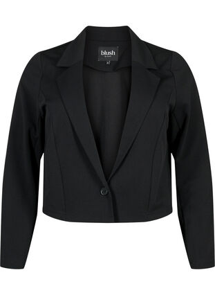 Short blazer with button, Black, Packshot image number 0