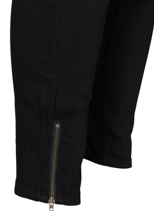 Cropped Amy jeans with a high waist and zip, Black, Packshot image number 3