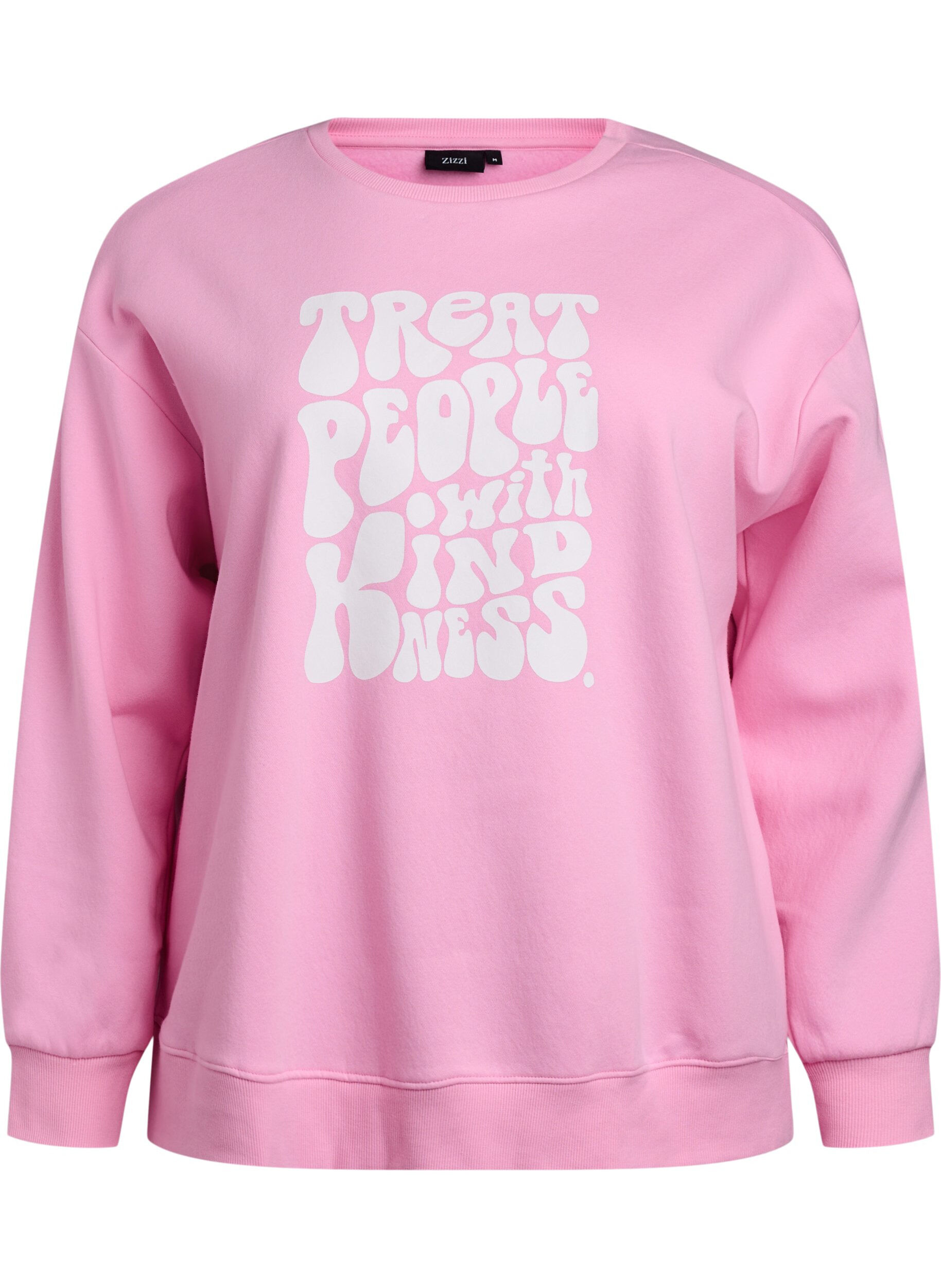 Zizzifashion Sweatshirt with text print, Bubblegum, Packshot image number 0