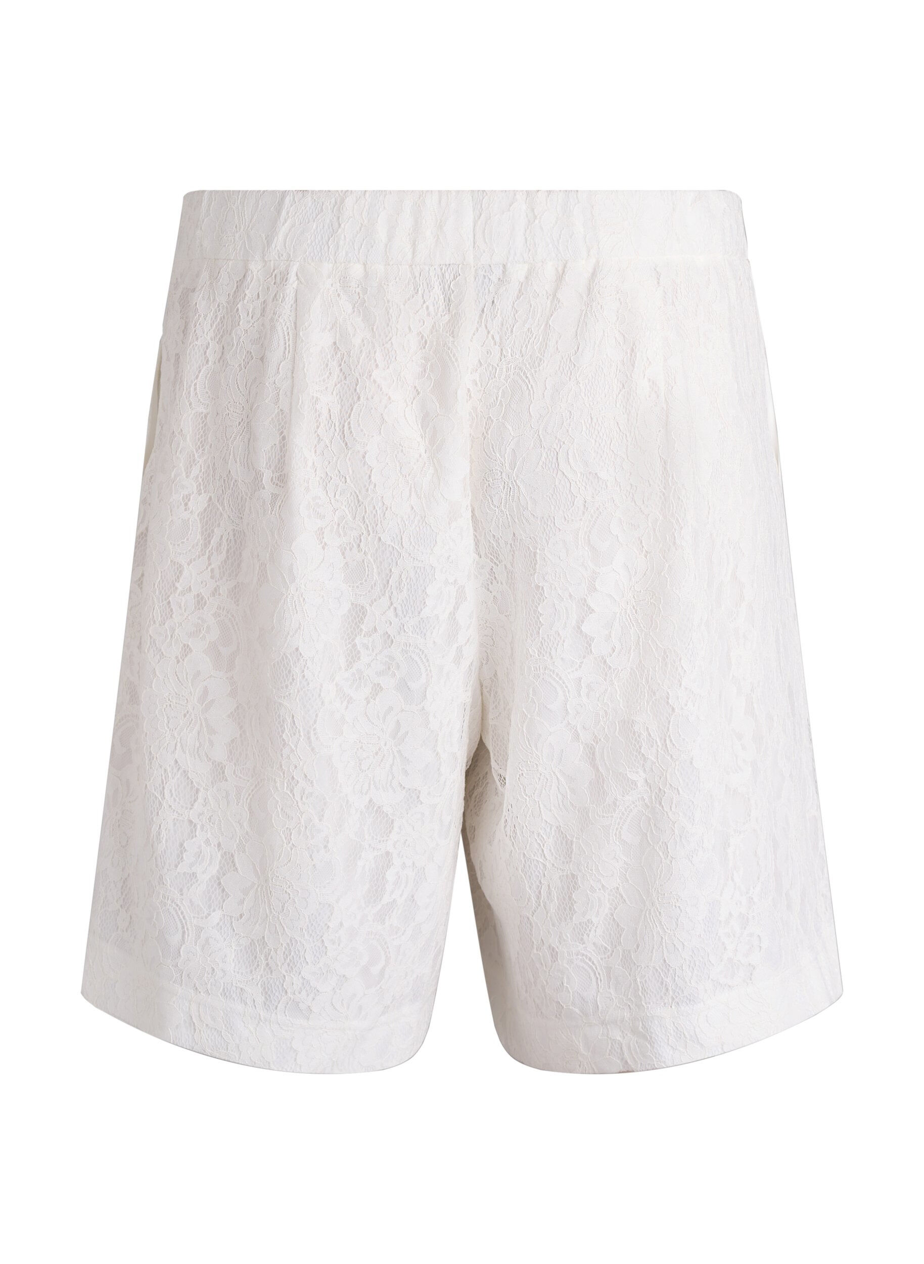 Zizzifashion High-waisted lace Bermuda shorts, Vanilla, Packshot image number 1