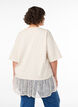 Loose T-shirt with wide lace trim, Beige, Model image number 2