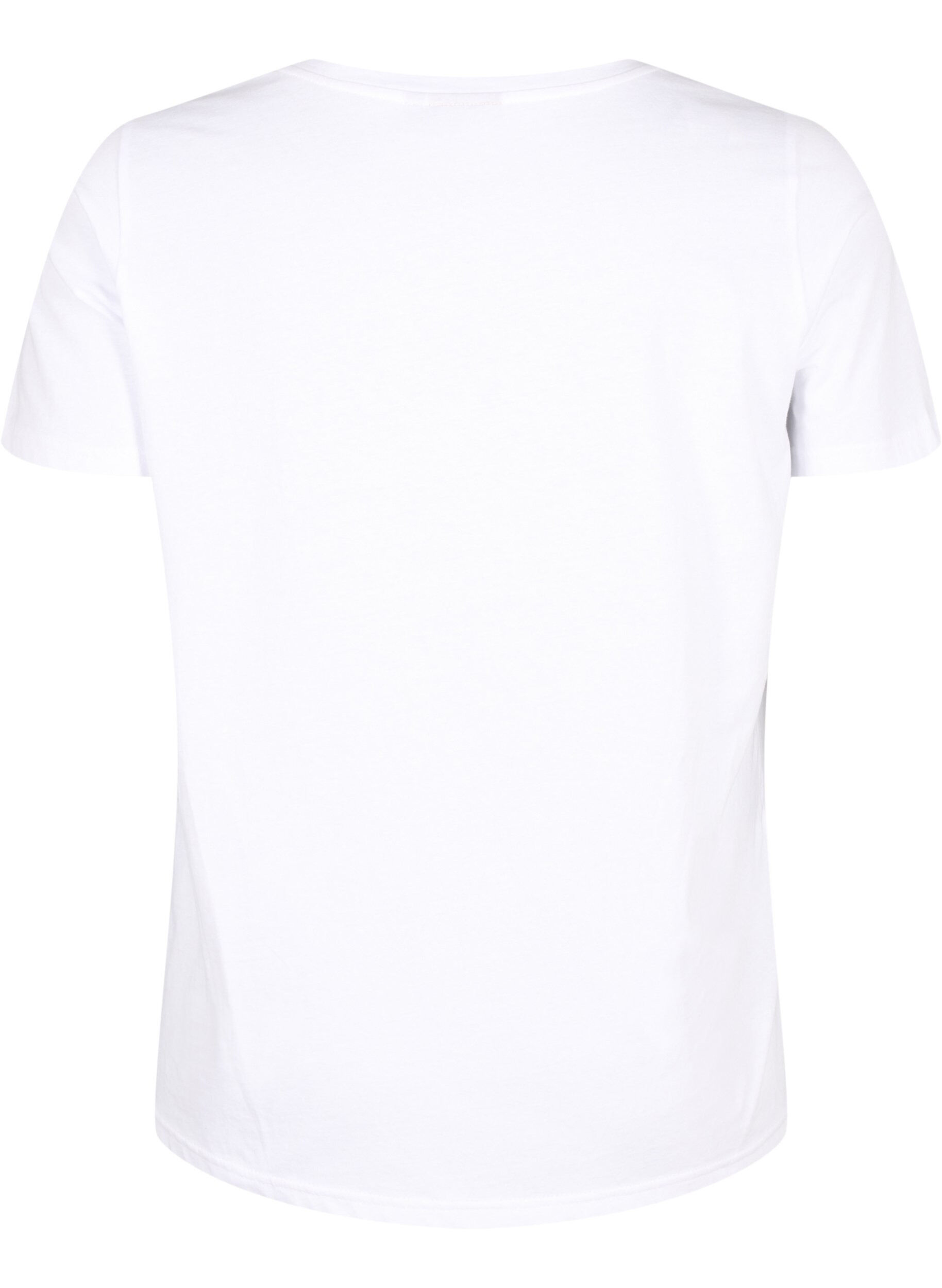 Zizzifashion Cotton t-shirt with embroidered cherry, B.White CherryEMB., Packshot image number 1