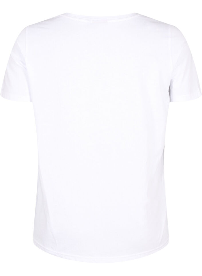 Cotton t-shirt with embroidered cherry, B.White CherryEMB., Packshot image number 1