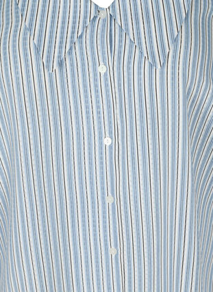 Striped shirt blouse with large collar, Light Blue Stripe, Packshot image number 2