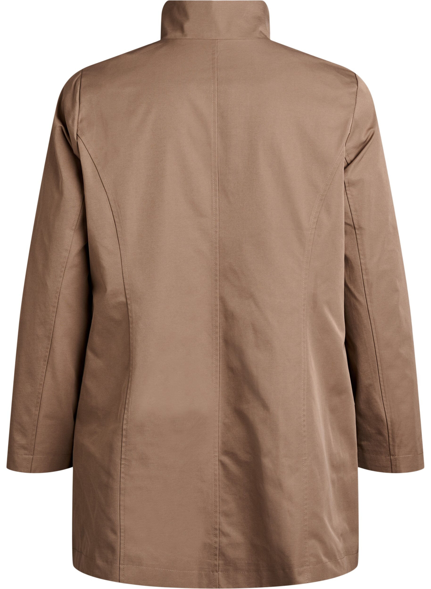 Zizzifashion Transitional jacket with pockets and a high collar, Brown, Packshot image number 1