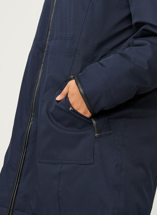 Winter jacket with zip and pockets, Night Sky, Model image number 2
