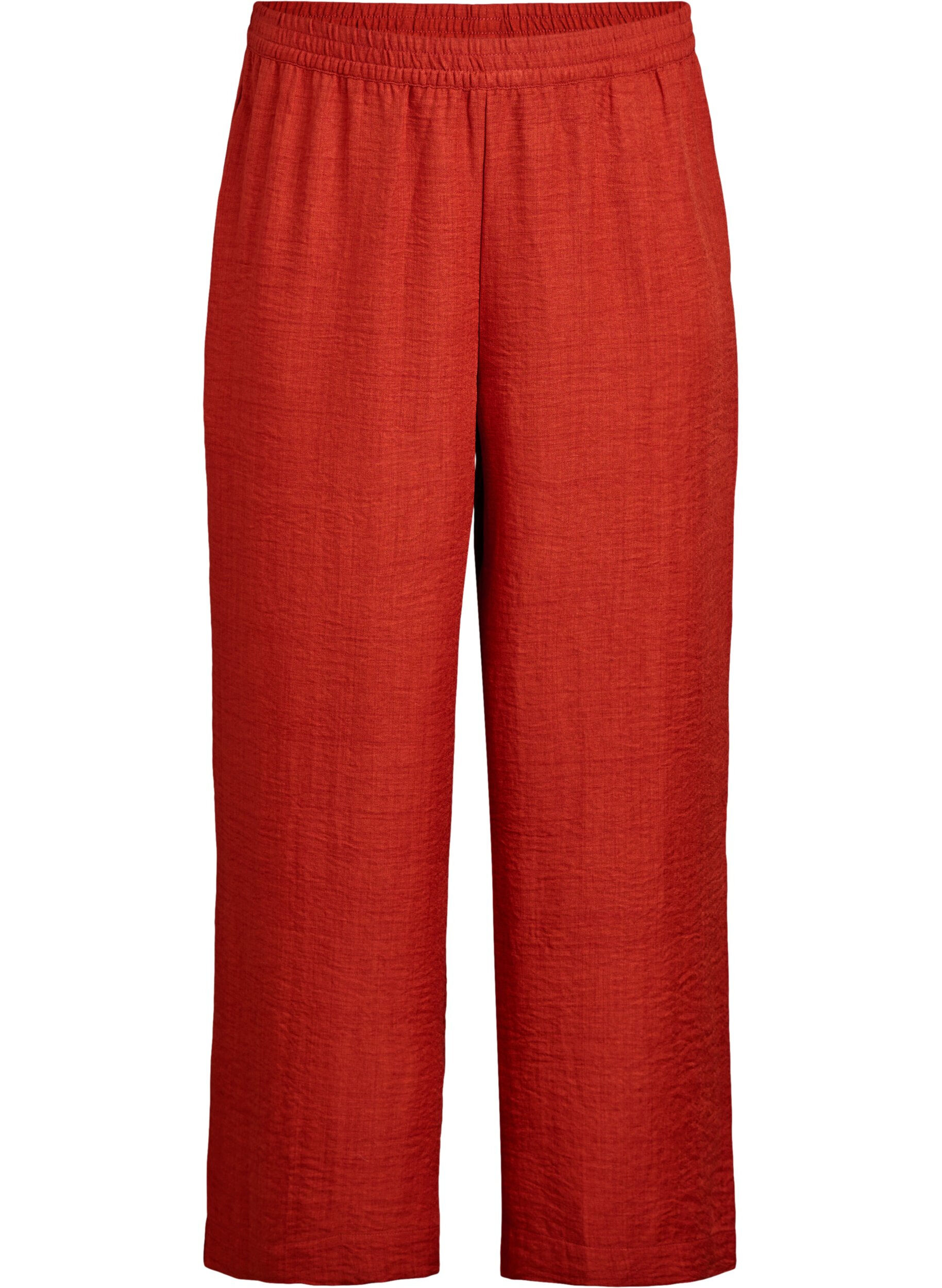 ZizzifashionLoose trousers with elasticated waistband and pockets, Red, Packshot image number 0