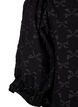 Short-sleeved jacquard blouse with bows, Black W. Bow, Packshot image number 3
