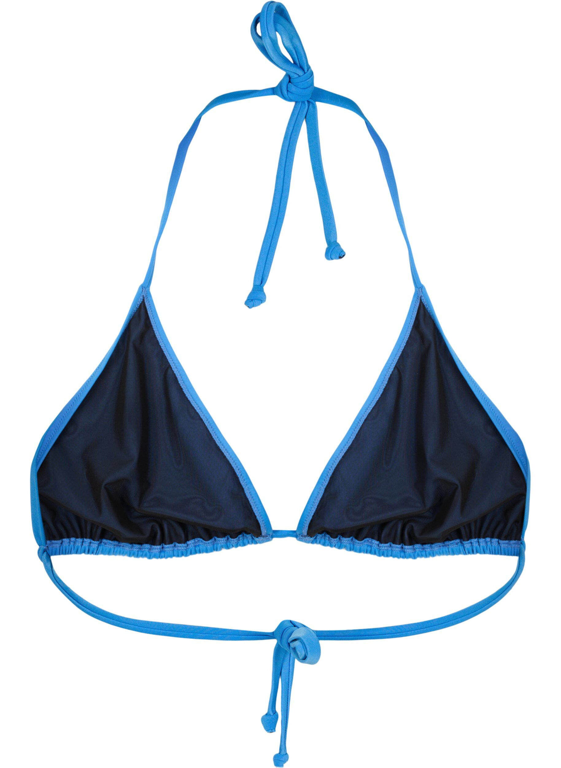 Zizzifashion Solid color triangle bikini top, Blue, Packshot image number 1