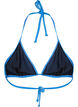 Solid color triangle bikini top, Blue, Packshot image number 1