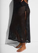 Sleeveless beach dress with eyelet embroidery and side slits, Black, Model image number 2