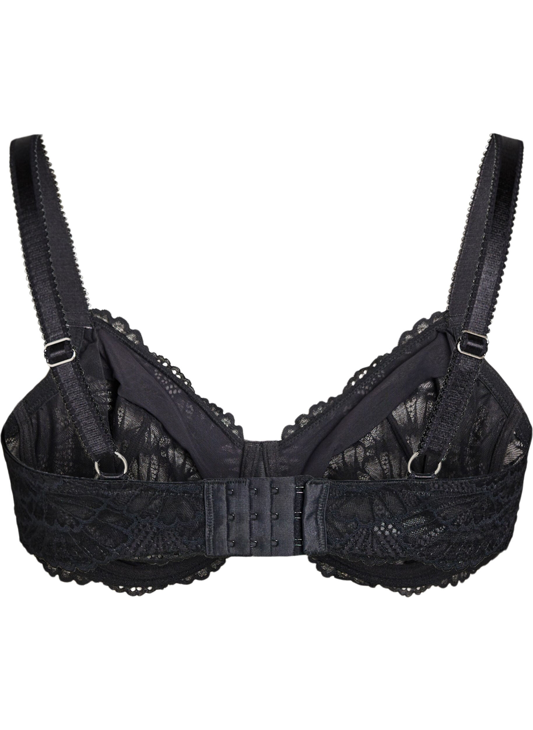 Zizzifashion Full coverage lace bra with underwire, Black, Packshot image number 1