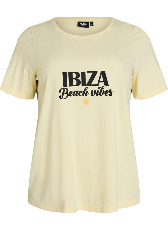 T-shirt with motif, Yellow, Packshot image number 0