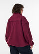 Teddy jacket with eyelet embroidery trim and high collar, Red, Model image number 2