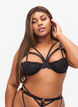 Underwired bra with string details, Black, Model image number 0