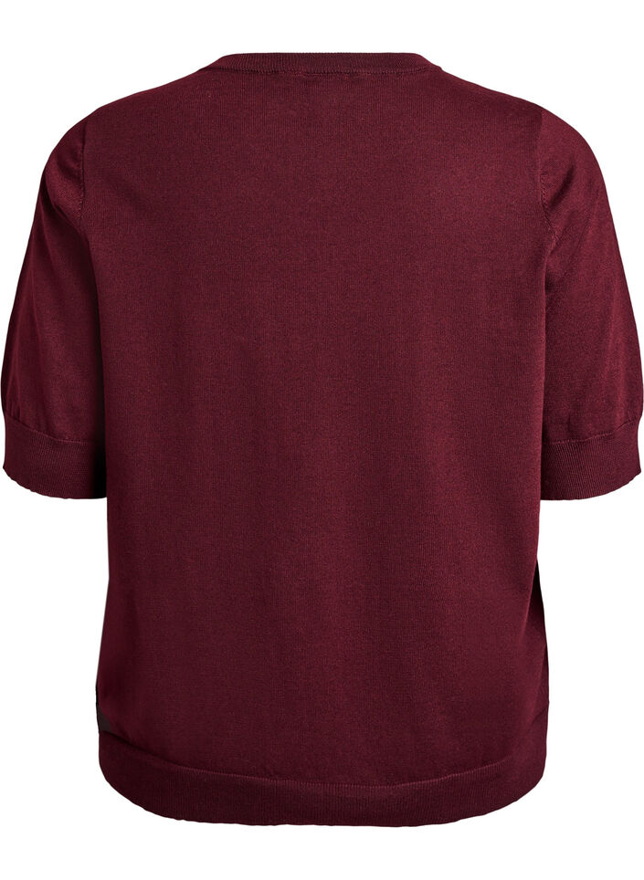 FLASH - Fine-knit blouse with short sleeves, Red, Packshot image number 1