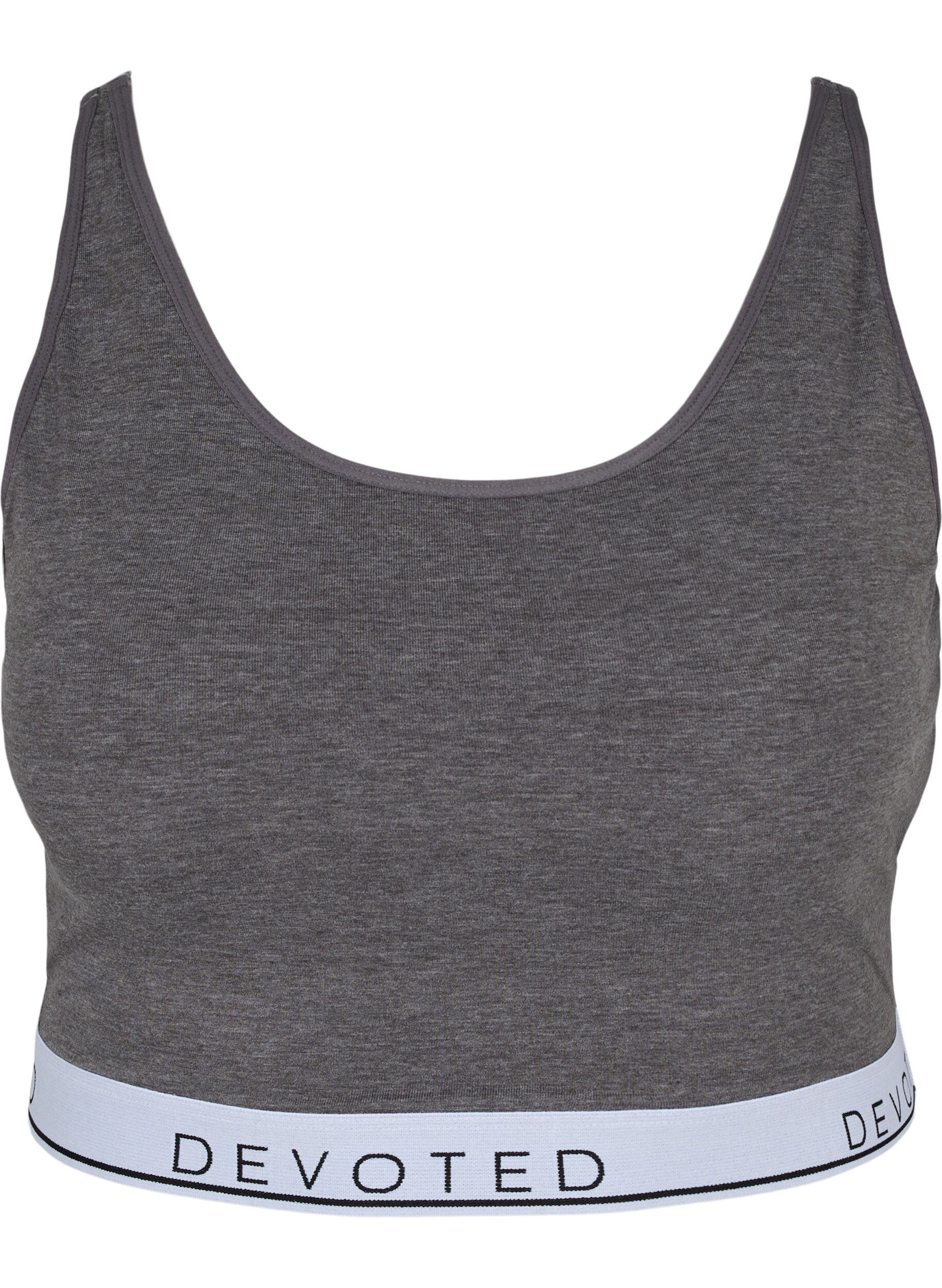 Zizzifashion Marled bra with adjustable straps, Medium Grey Melange, Packshot image number 0