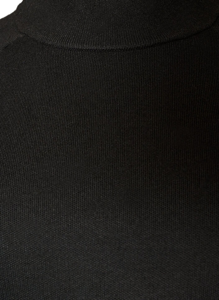 Knitted blouse in a viscose blend with a turtleneck, Black, Packshot image number 2