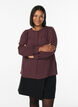 Shirt with a textured dot pattern and embroidery details, Dark Bordeaux, Model image number 0