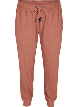 Marled sweatpants with pockets, Cognac Melange, Packshot image number 0