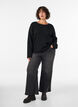 Loose round neck jumper, Black, Model image number 1