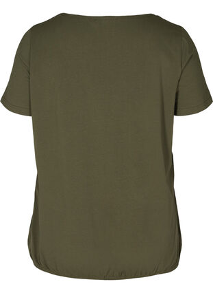 Short-sleeved t-shirt with a round neck and lace trim, Ivy Green, Packshot image number 1