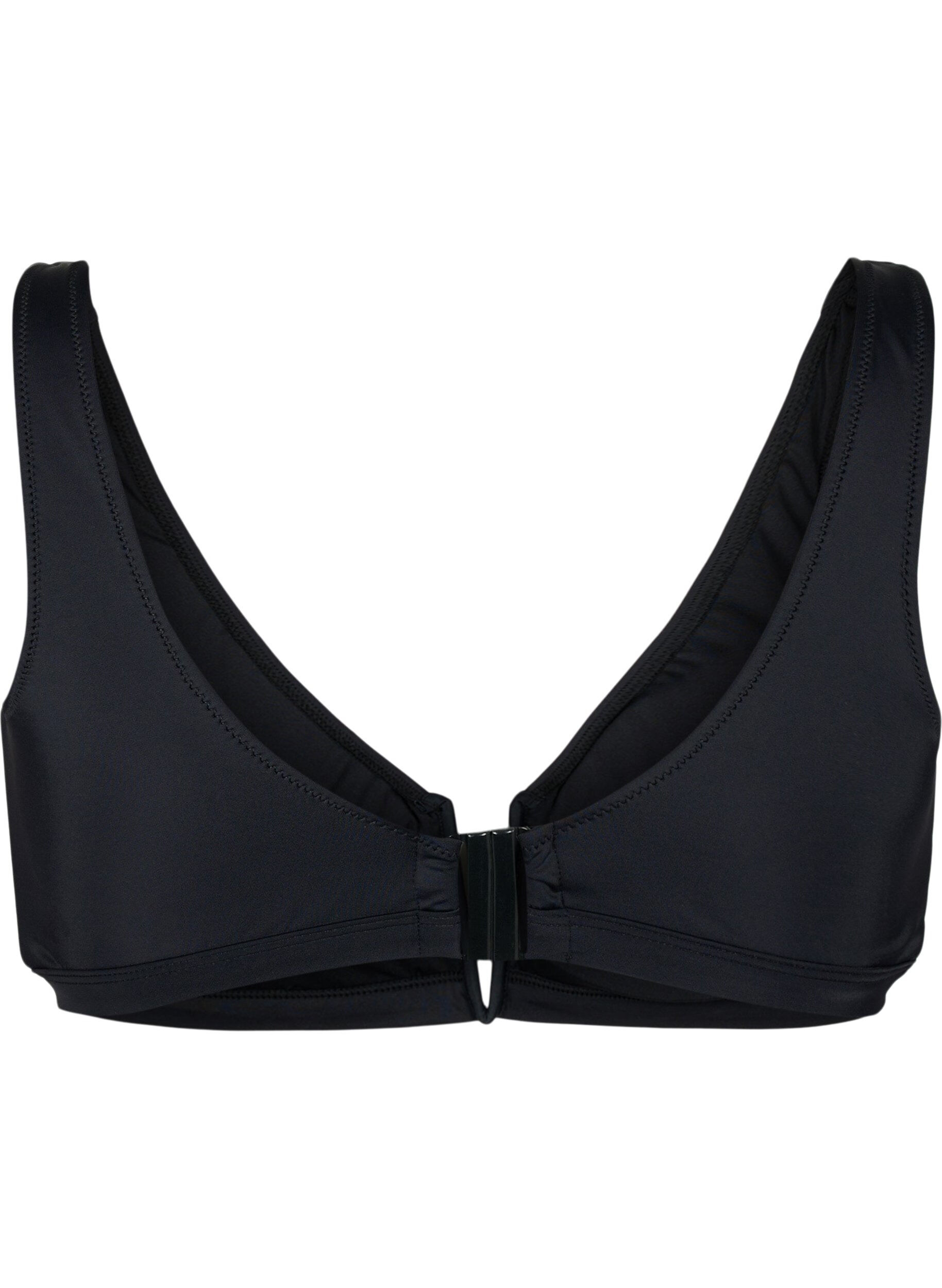 Zizzifashion Bikini top with V-wire and removable pads, Black, Packshot image number 1