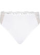 Microfiber thong with lace, White, Packshot image number 0