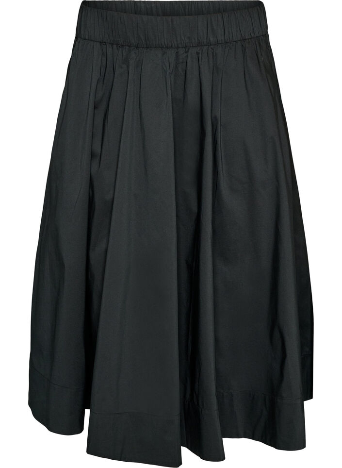 Wide A-line midi skirt, Black, Packshot image number 0
