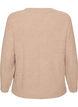 Knitted blouse with ribbed texture and button details, Beige, Packshot image number 1