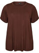 Viscose T-shirt with rhinestones, Brown, Packshot image number 0