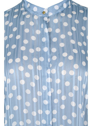 Printed shirt with 3/4 sleeves, Dusty Blue Dot, Packshot image number 2