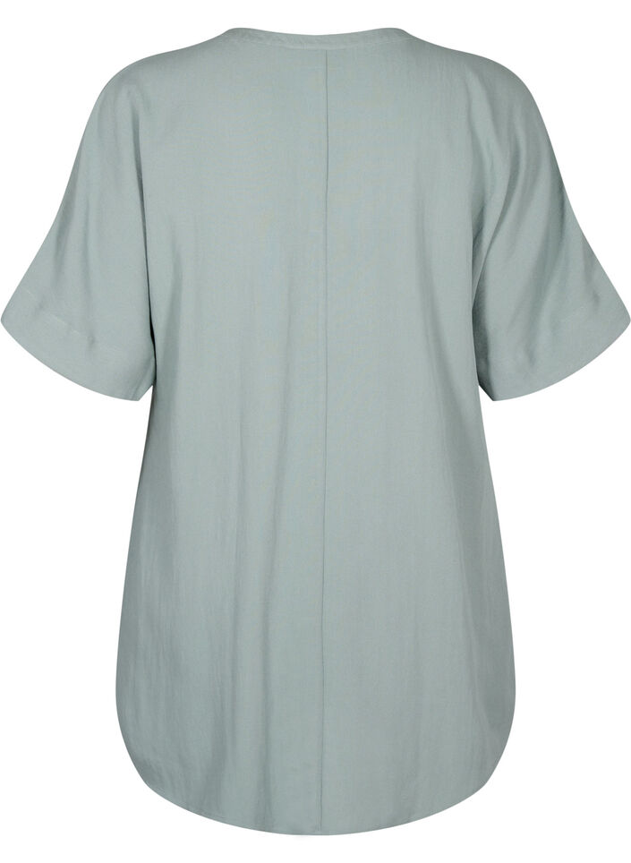 Short sleeve viscose tunic, Chinois Green, Packshot image number 1