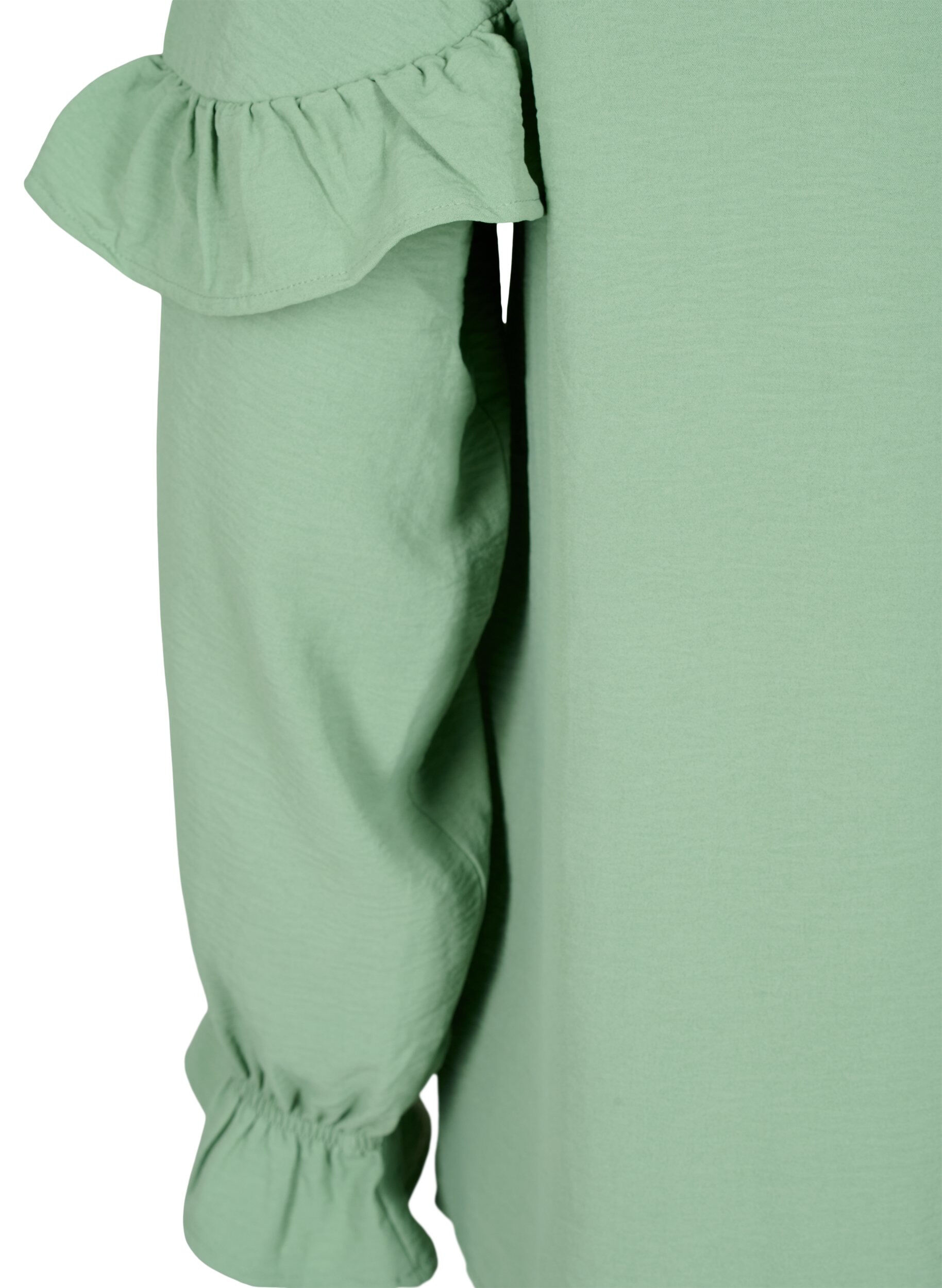 Zizzifashion Blouse with ruffles and buttons, Green Bay, Packshot image number 3