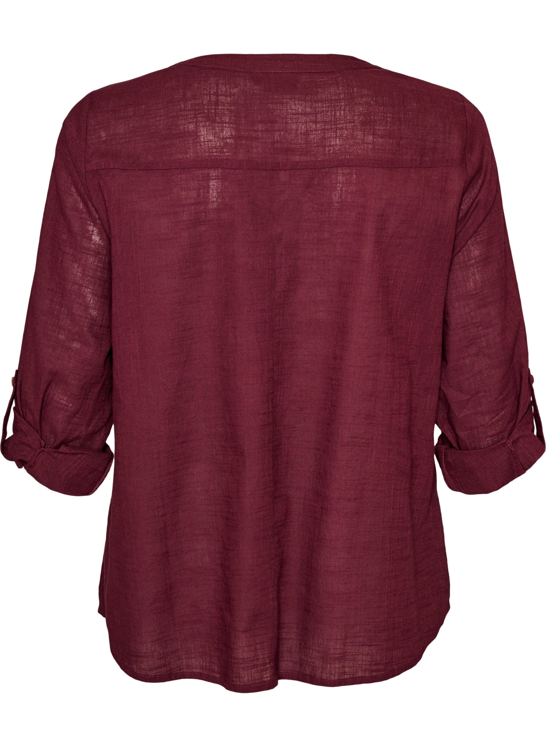ZizzifashionCotton shirt blouse with a v-neck, Red, Packshot image number 1