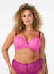 Bra with lace and moulded cups, Pink, Model image number 0