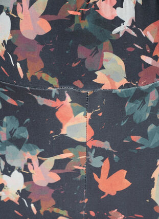 Cropped sports leggings with a floral print, Autumn Flower Print, Packshot image number 2